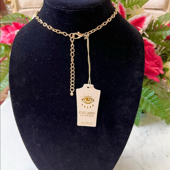 Eye Candy Arielle Statement Necklace Green/Turquoise / Crystal. - Picture 6 of 8